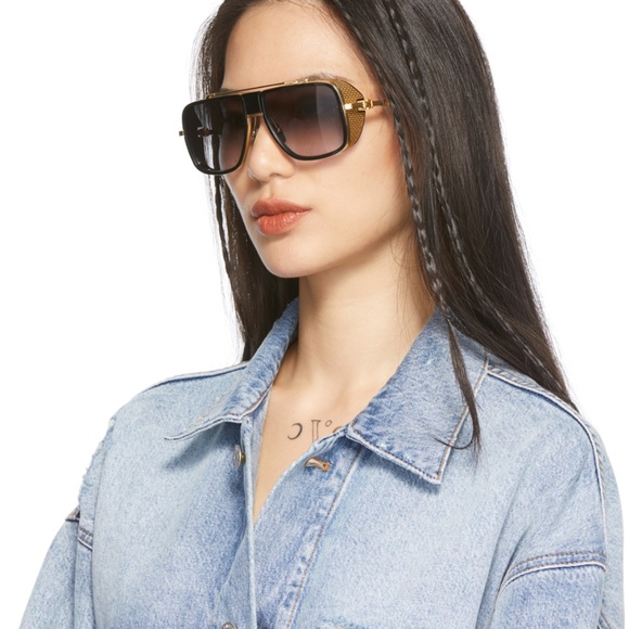 Balmain X Akoni Black & Gold Edition Square O.R. Sunglasses Frames 59.16 140 NEW - Picture 4 of 13